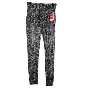 Spanx Women's M Faux Leather Shine Snakeskin Leggings Gray Animal Print New